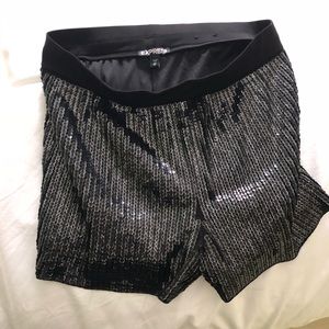 Sequin Black skort with polyester/spandex interior